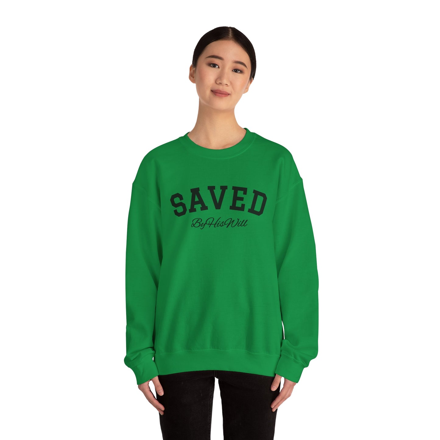 By His Will Brand | Child of God Collection | Saved Crewneck Sweatshirt