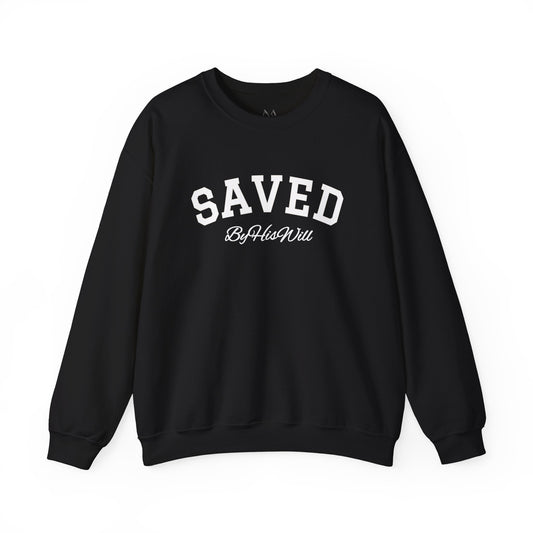 By His Will Brand | Child of God Collection | Saved Crewneck Sweatshirt