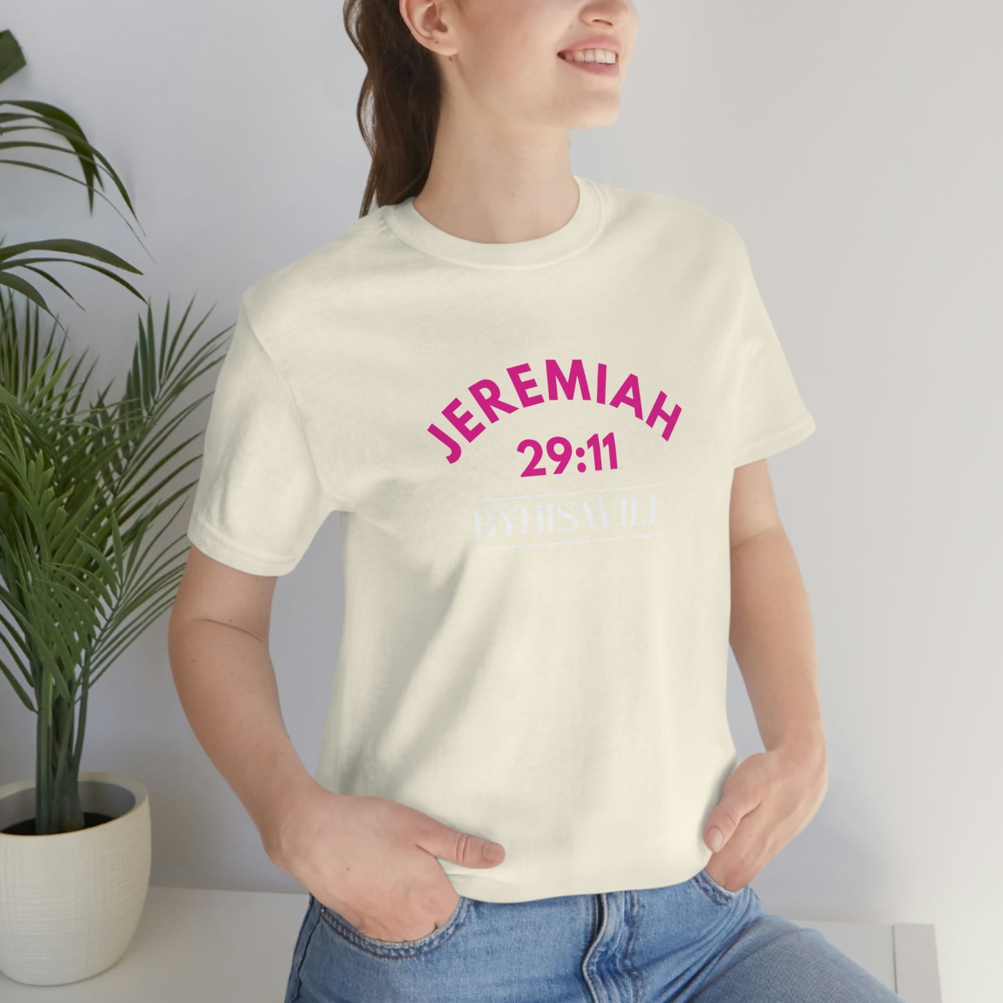 Jeremiah 29:11 Bold Arch T-Shirt | Pink